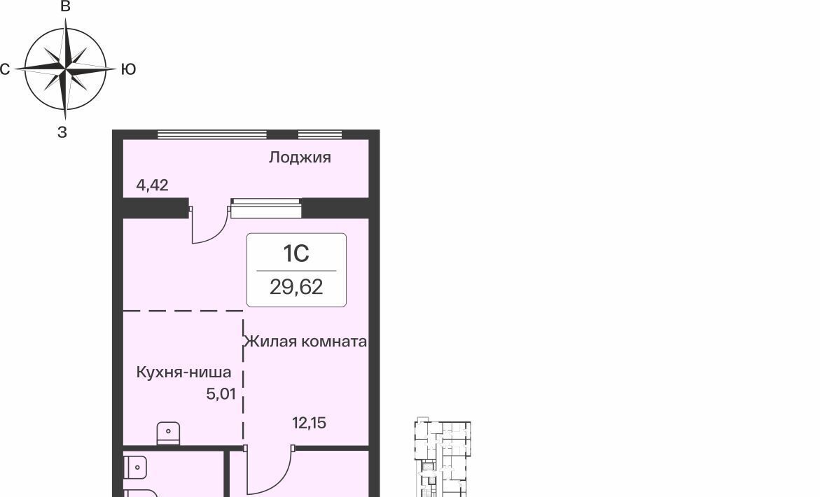 квартира р-н Всеволожский п Янино-1 ЖК Расцветай Янино Заневское городское поселение, Проспект Большевиков фото 1