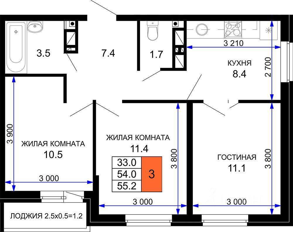 квартира г Краснодар ул им. лётчика Позднякова 2/13 ЖК «Дыхание» фото 1