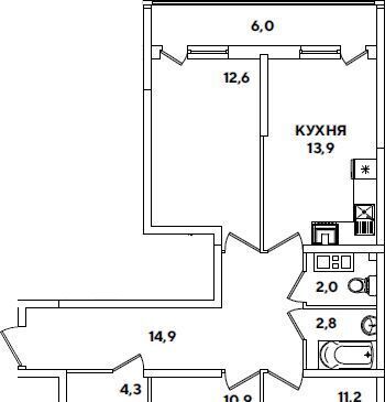 квартира г Краснодар р-н Прикубанский ул им. Ивана Беличенко 95к/1 фото 1