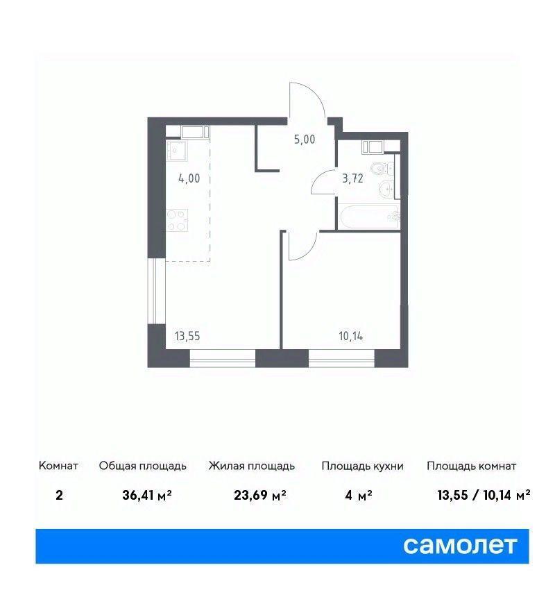 квартира г Москва п Сосенское пр-кт Куприна 36/2 Новомосковский административный округ, Жилой комплекс «Эко Бунино», Московская область фото 1