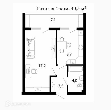 квартира р-н Динской п Южный ул Северная 42а фото 2