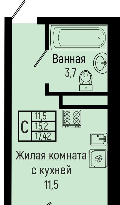 квартира р-н Туапсинский с Ольгинка ул Солнечная ЖК Sun Hills Olginka фото 1