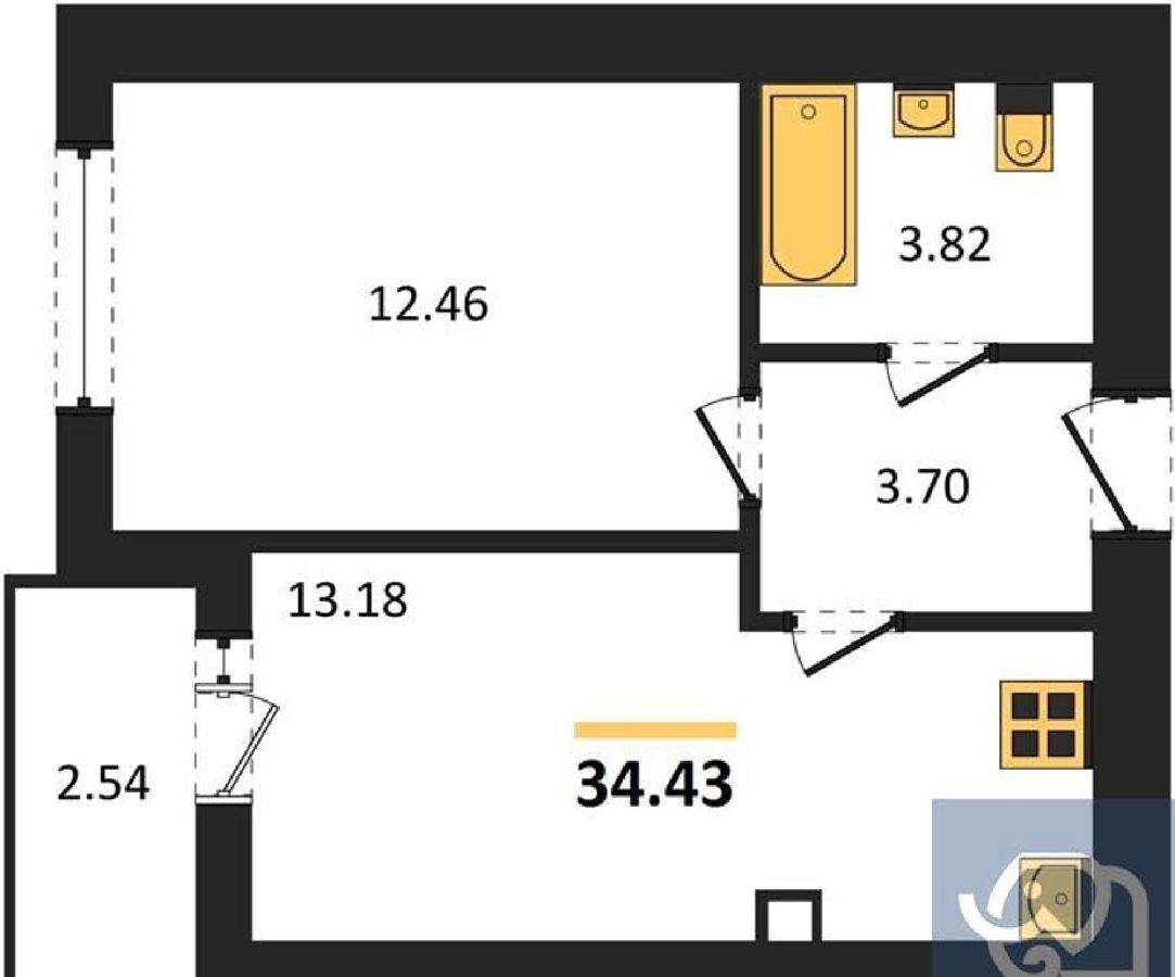 квартира г Калининград р-н Московский ул Крейсерская 13 корп. 1 фото 3