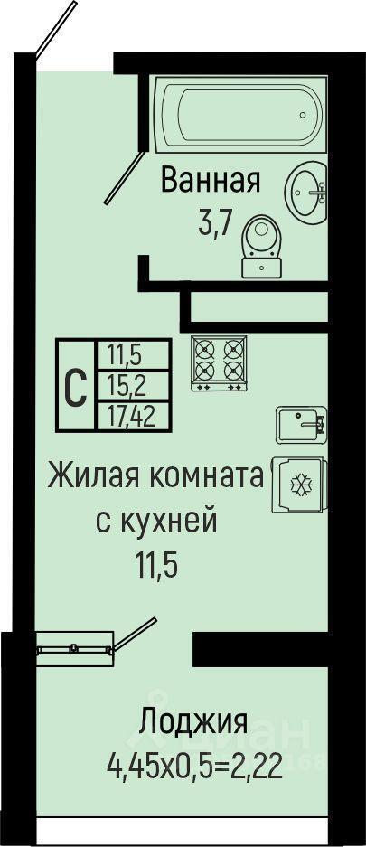 квартира р-н Туапсинский с Ольгинка мкр 3-й 21 ЖК Sun Hills Olginka Новомихайловский кп, Новомихайловское городское поселение фото 1