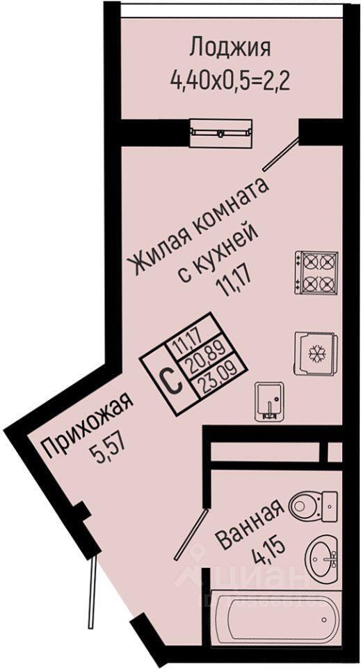 квартира р-н Туапсинский с Ольгинка мкр 3-й 21 ЖК Sun Hills Olginka Новомихайловский кп, Новомихайловское городское поселение фото 1