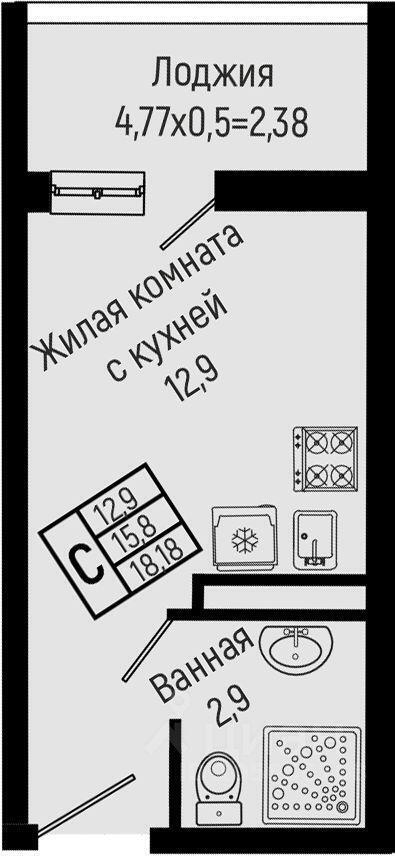 квартира р-н Туапсинский с Ольгинка мкр 3-й 21 ЖК Sun Hills Olginka Новомихайловский кп, Новомихайловское городское поселение фото 1