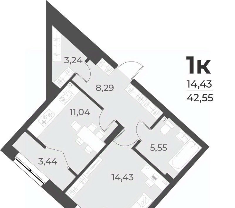 квартира г Новосибирск Заельцовская ул Лобачевского 51/1 фото 1