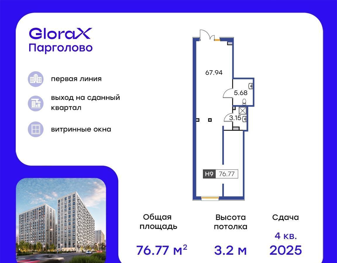 свободного назначения г Санкт-Петербург п Парголово метро Парнас жилой комплекс Глоракс Парголово фото 1