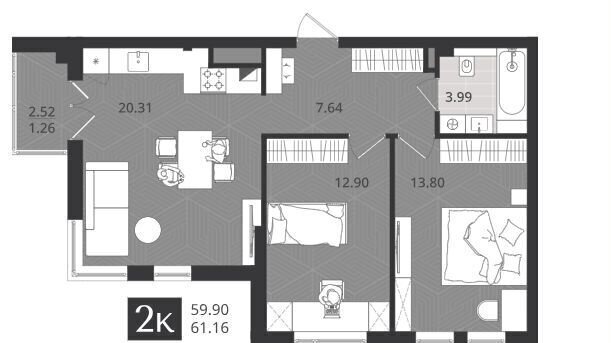 квартира г Калининград р-н Центральный ул Ломоносова 52 фото 2