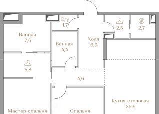 квартира г Москва метро Воробьевы горы ЖК Коллекция Лужники фото 1