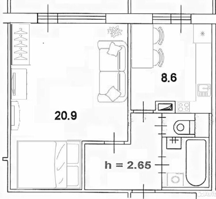 квартира г Москва метро Бибирево ул Корнейчука 42 фото 2