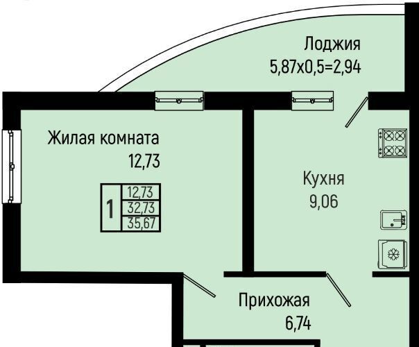 квартира р-н Туапсинский с Ольгинка ул Солнечная фото 1