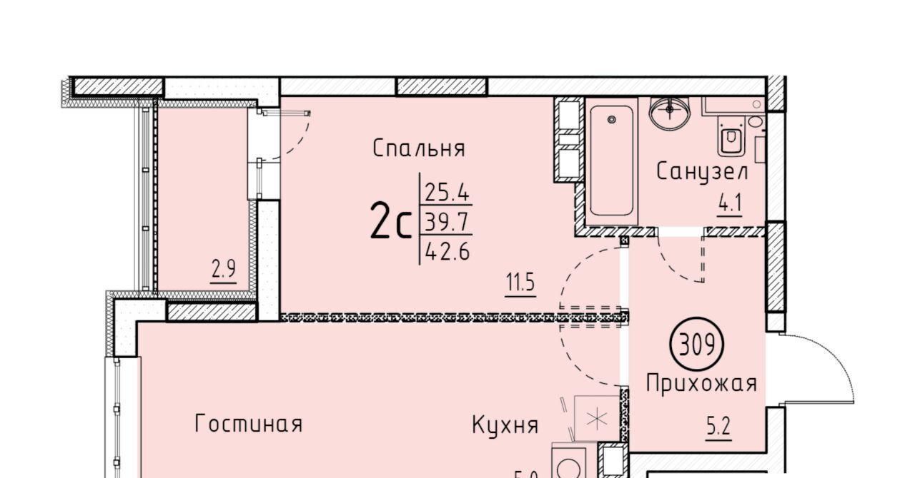 Продам двухкомнатную новостройку в мкр Энгельс-9 районе в городе Энгельсе  42.0 м² этаж 23/25 4390000 руб база Олан ру объявление 122265392