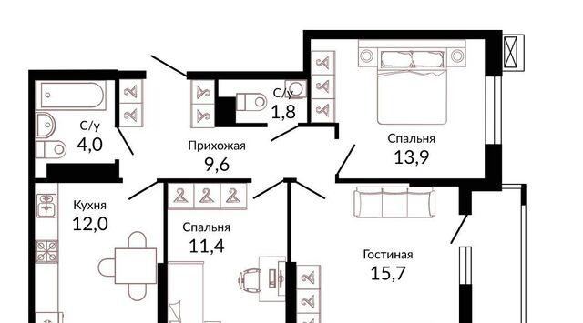 р-н Прикубанский Краснодар, Отражение жилой комплекс фото