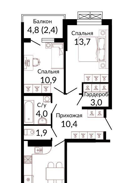 квартира г Краснодар р-н Прикубанский Краснодар, Отражение жилой комплекс фото 1