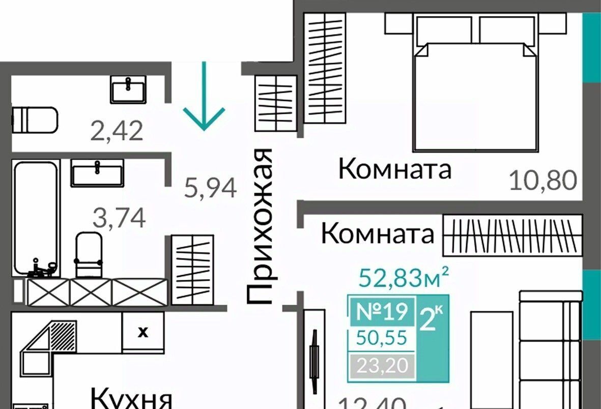 квартира г Симферополь р-н Киевский пр-кт Александра Суворова фото 1