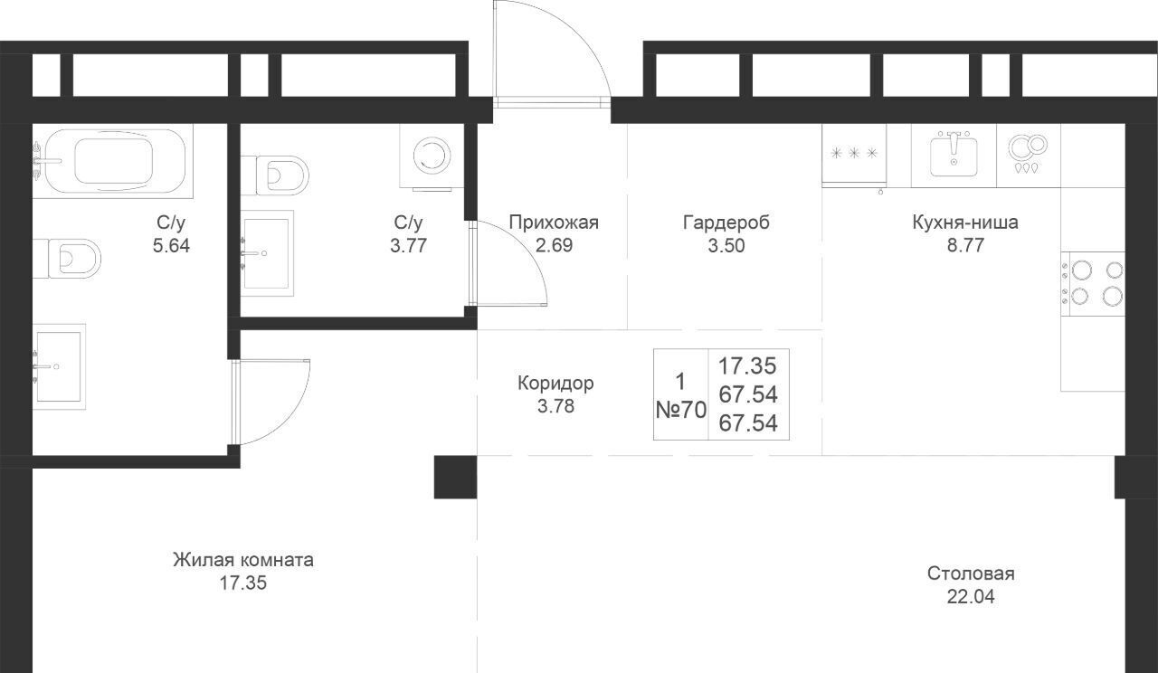 квартира г Казань Суконная слобода ЖК «Мифы» фото 3