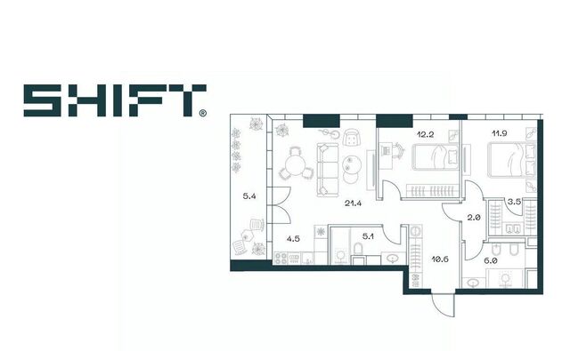 метро Площадь Гагарина ЖК «SHIFT» 2-й Донской проезд, 10 фото