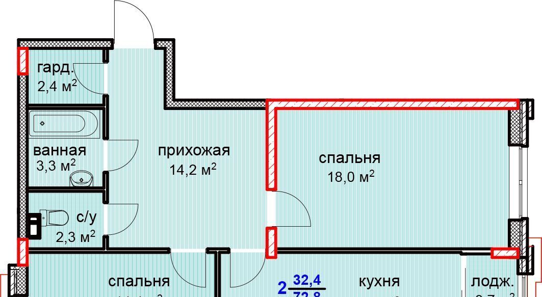 квартира г Ставрополь р-н Промышленный жилой квартал «Олива» № 35 мкр, Суворов фото 2