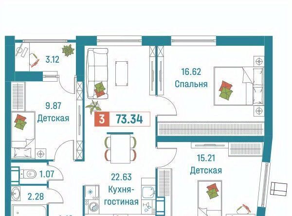 квартира р-н Всеволожский г Мурино ул Екатерининская 18/3 Девяткино фото 1