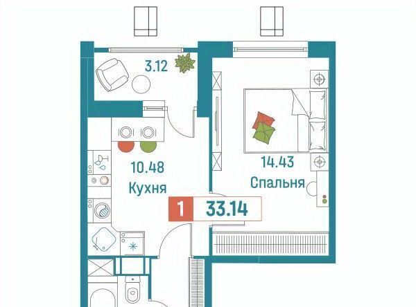 квартира р-н Всеволожский г Мурино ул Екатерининская 18/3 Девяткино фото 1