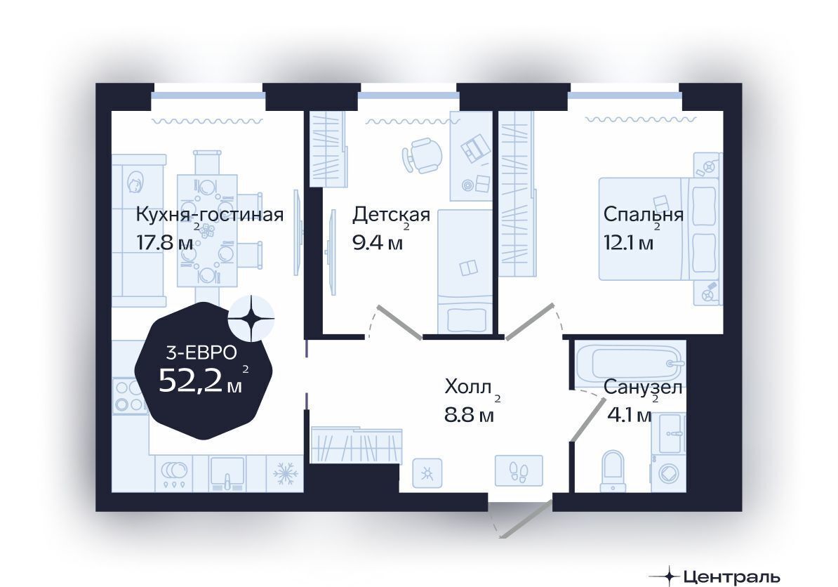 квартира г Тюмень р-н Центральный ул Новгородская 22 фото 4