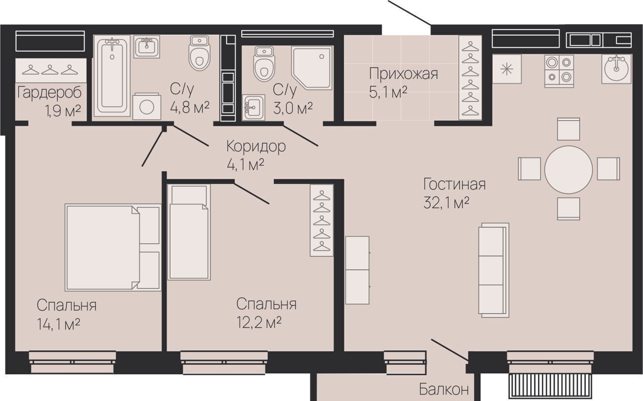 квартира г Нижний Новгород Горьковская Клубный дом «Резиденция» фото 1