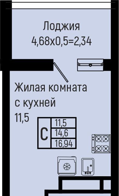 квартира р-н Туапсинский с Ольгинка мкр 3-й 21 фото 1