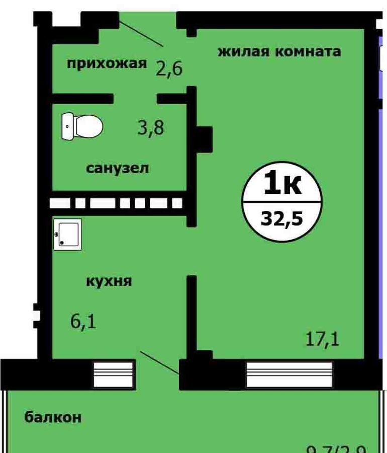 квартира г Красноярск р-н Ленинский пр-кт Машиностроителей 1 ЖК Новые Черемушки корп. 1 фото 1