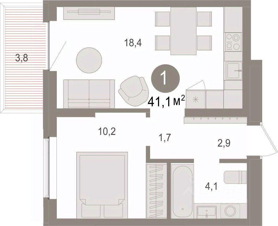 квартира р-н Новосибирский рп Краснообск мкр 3 15/1 жилой район «Пшеница» фото 1