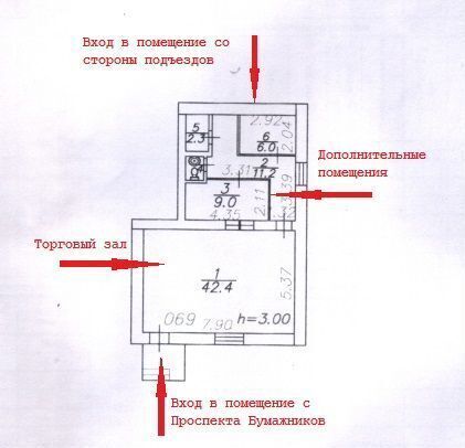 торговое помещение г Астрахань р-н Трусовский пр-кт Бумажников 15 фото 2