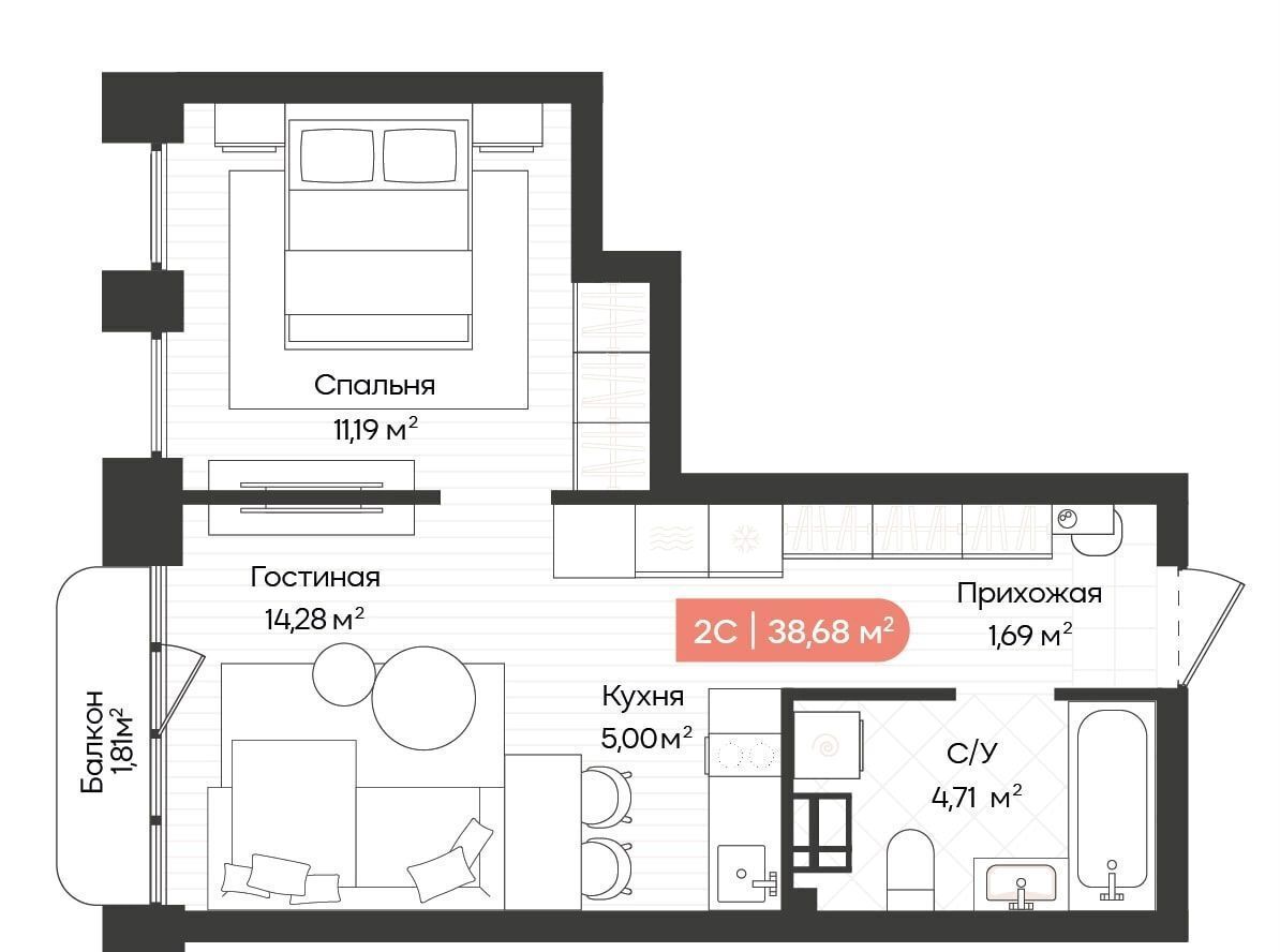 квартира г Новосибирск Речной вокзал ул Ленинградская ЖК «Balance» фото 1