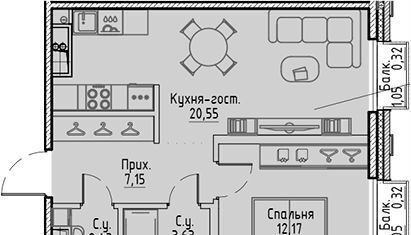 квартира г Санкт-Петербург метро Выборгская пр-кт Большой Сампсониевский 32 корп. А-Б фото 5