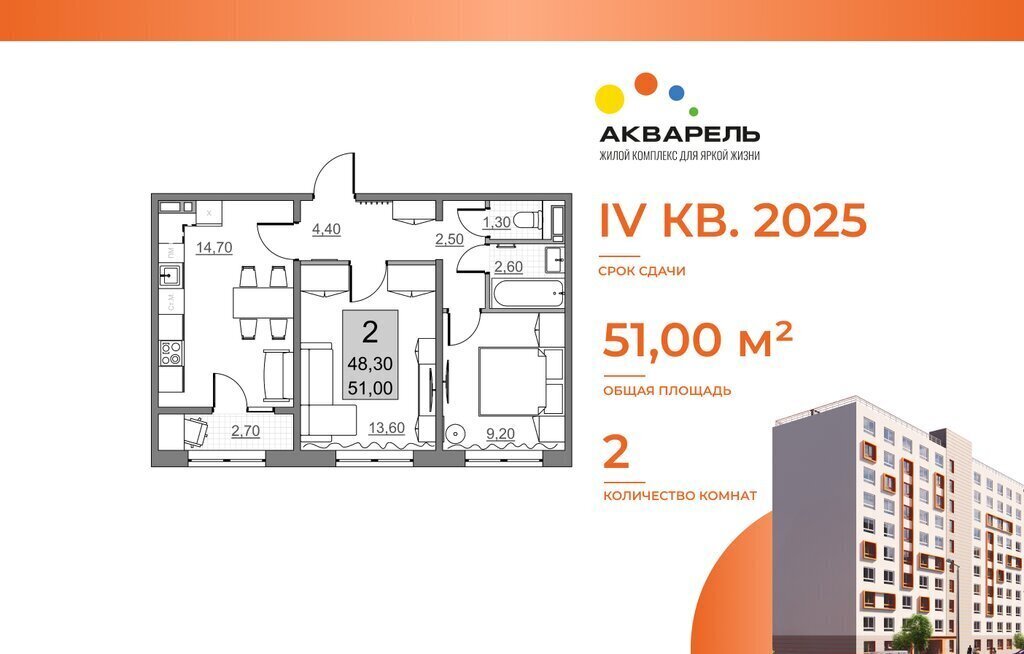 квартира г Балаково ЖК «Акварель» микрорайон 3Г фото 1