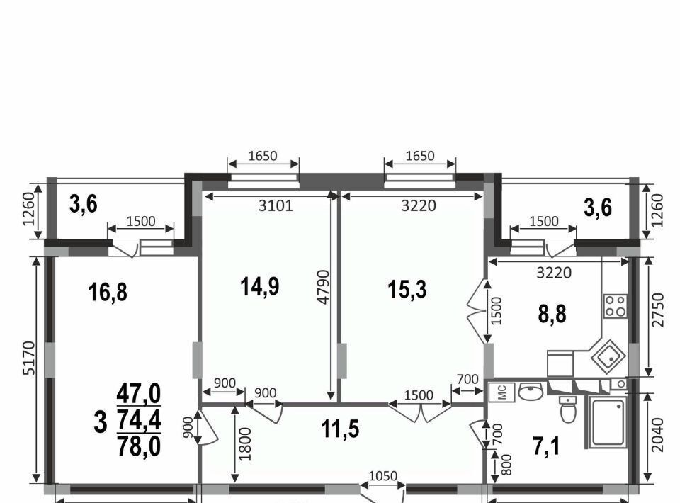 квартира г Владимир р-н Октябрьский б-р Сталинградский 7 фото 4