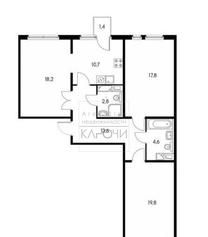 квартира г Москва метро Говорово ш Боровское 2к/6 фото 17