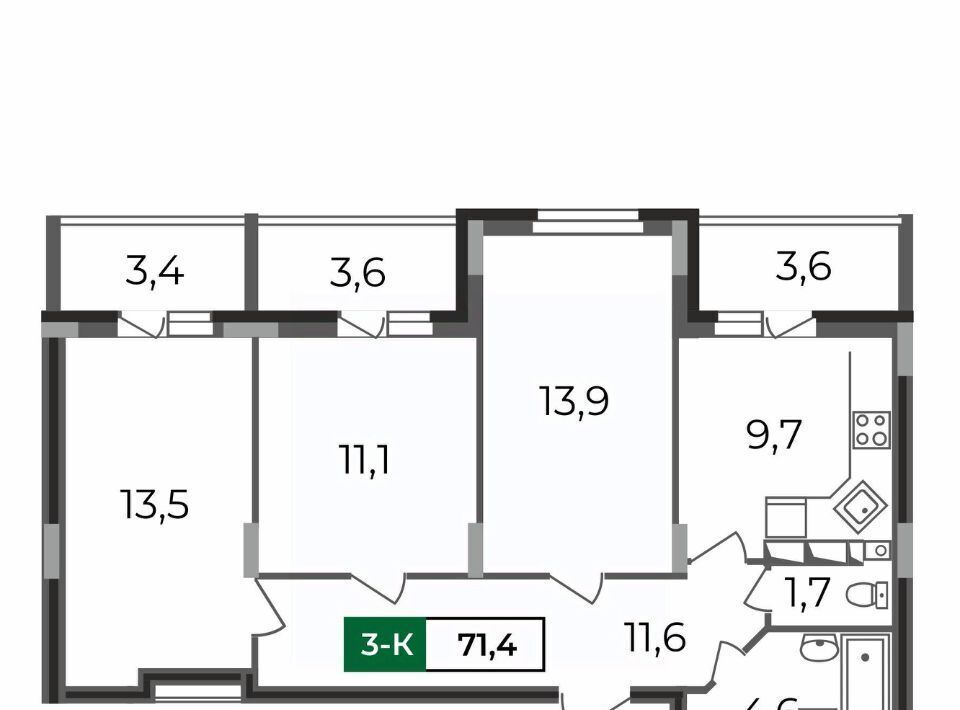 квартира г Владимир р-н Октябрьский б-р Сталинградский 7 фото 1