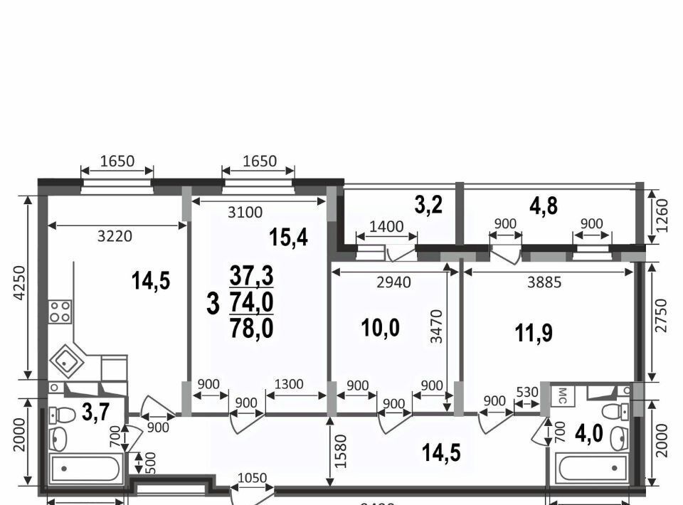 квартира г Владимир р-н Октябрьский б-р Сталинградский 7 фото 4