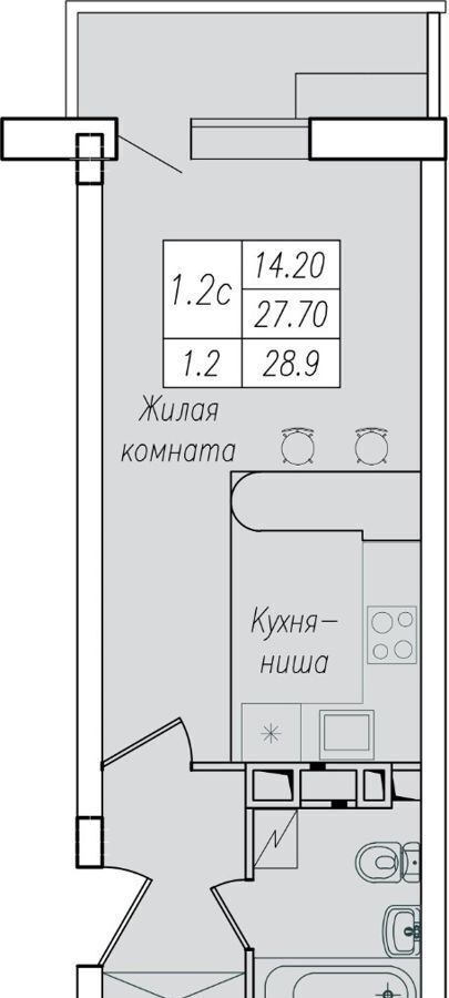 квартира г Курск р-н Сеймский ул Энгельса блок-секция Д-И фото 2