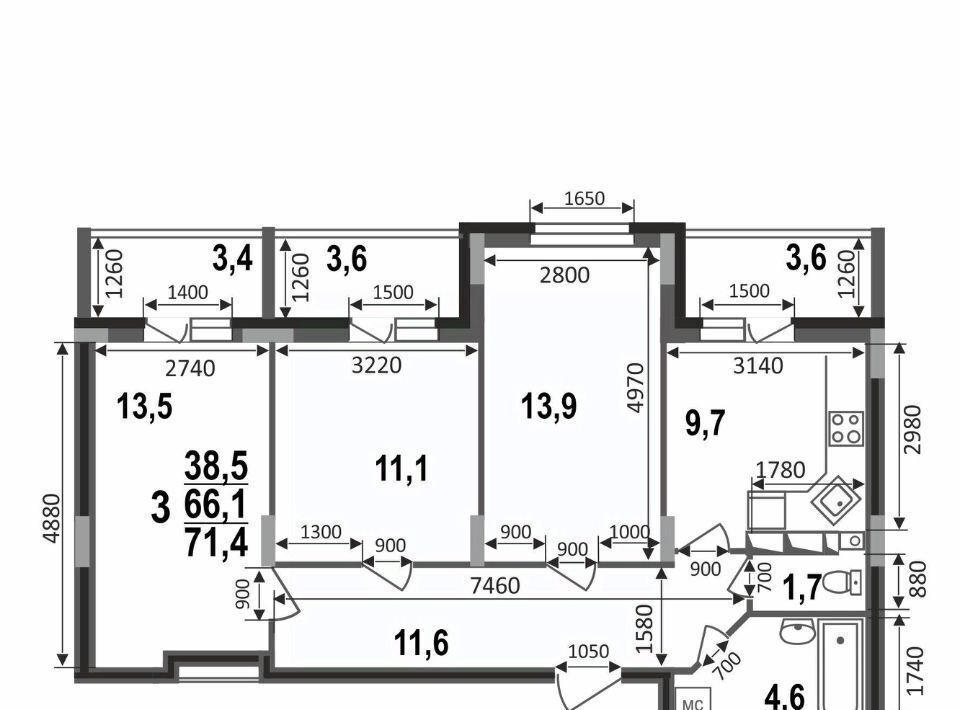 квартира г Владимир р-н Октябрьский б-р Сталинградский 7 фото 6