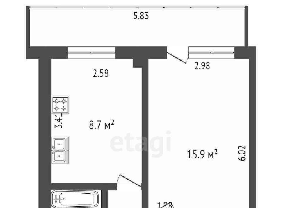 квартира г Якутск ул Н.Е. Мординова 21/1 фото 22