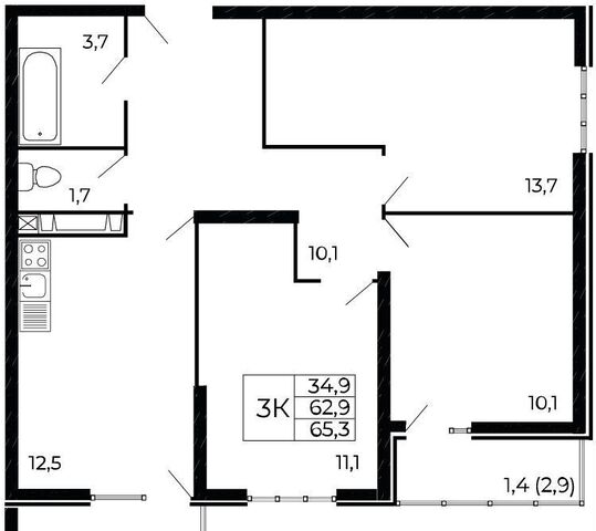 р-н Советский XI мкр, кв-л 11-6, стр. 11-6-4 фото