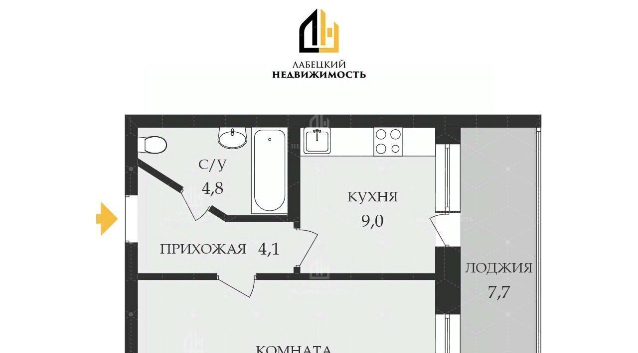 Продам однокомнатную вторичку на улице Карбышева 61 в Советском районе в  городе Самаре 42.0 м² этаж 14/16 5799999 руб база Олан ру объявление  122573170