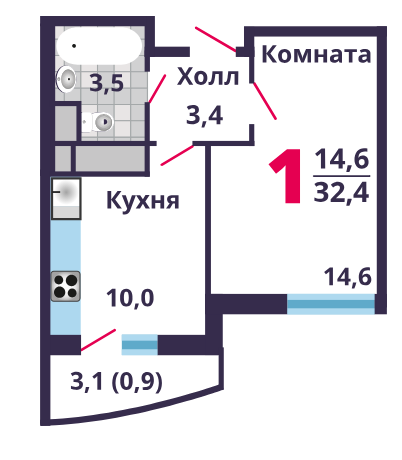 квартира г Лобня ул Колычева 2 городской округ Лобня фото 1