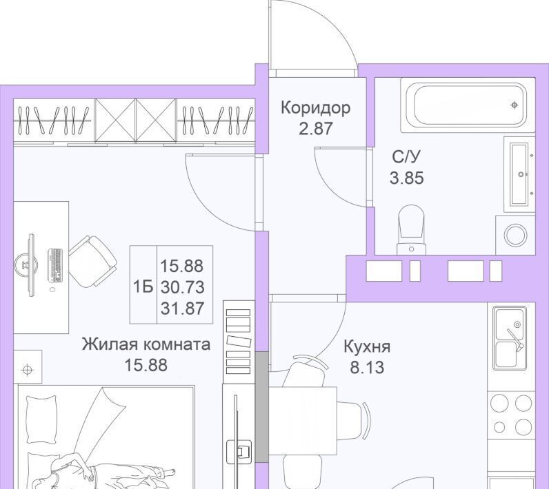 квартира г Казань метро Горки Светлая Долина жилой комплекс фото 1