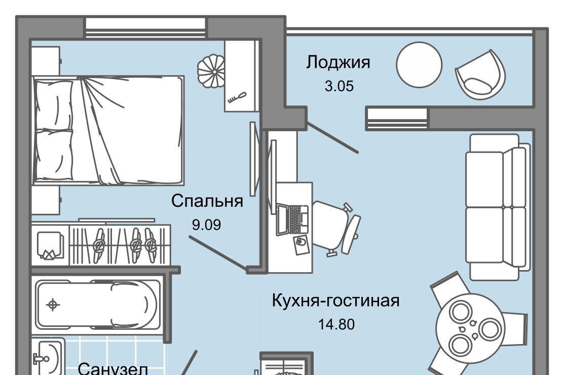 квартира г Ульяновск р-н Заволжский Новый Город ЖК «Светлые кварталы» 2 фото 1