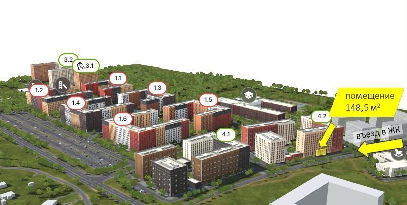 свободного назначения г Москва п Филимонковское д Середнево ЖК Середневский Лес р-н Филимонковское, Новомосковский административный округ, к 4. 2, Московская область, городской округ Зарайск, Московский фото 3