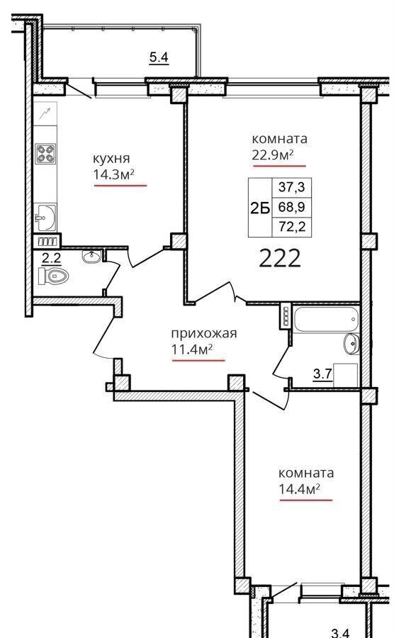 квартира г Псков Запсковье ЖК «Сити» фото 2