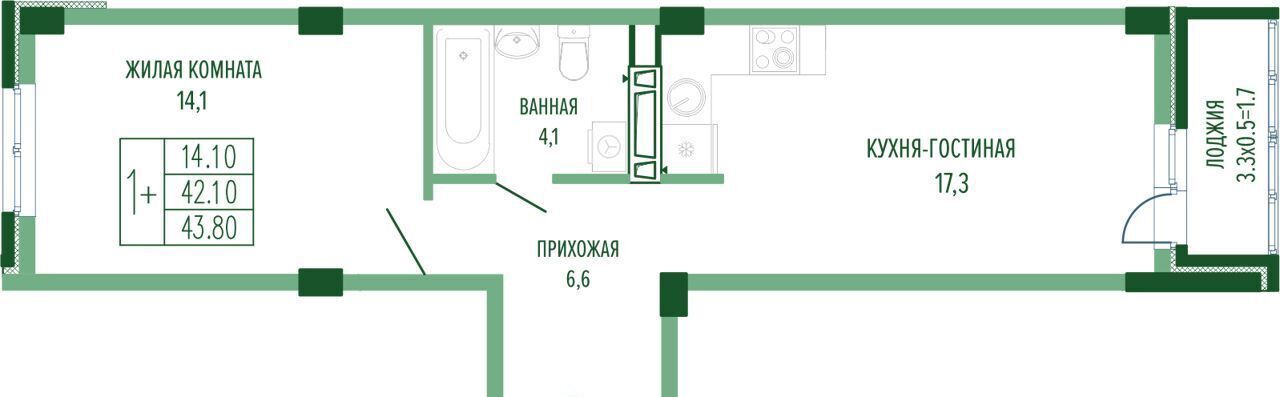 квартира г Краснодар р-н Прикубанский ул Круговая 1 д. 4/1 фото 1