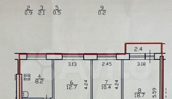 квартира г Санкт-Петербург метро Лесная ул Бестужевская 31к/1 фото 21